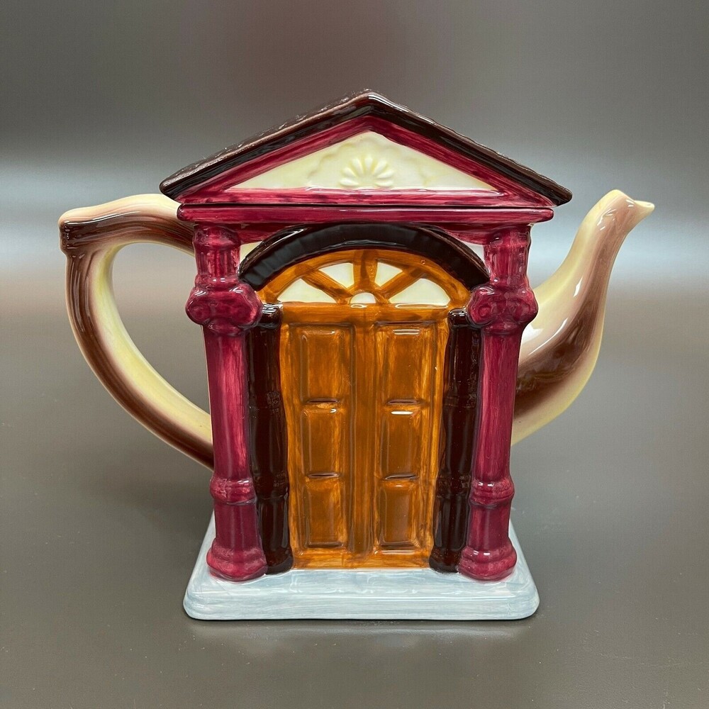 Decorative Ceramic Clock with face 8 1/8" High x 9 1/2" x 5 1/2" - Picture 3 of 9